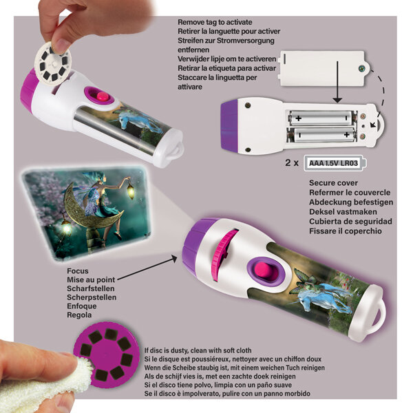 Brainstorm - Fee &amp; Eenhoorn zaklamp projector &ndash; Leerzaam &amp; Magisch Speelgoed | Speel je Wijs