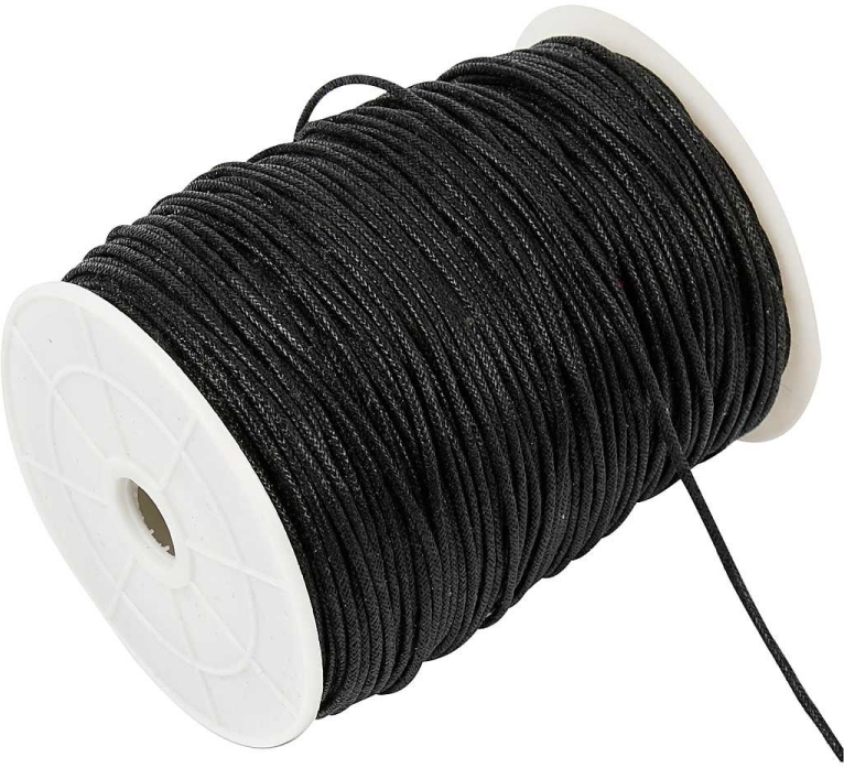 CC Katoenkoord 2 mm Zwart - 5 meter  | Speel je Wijs