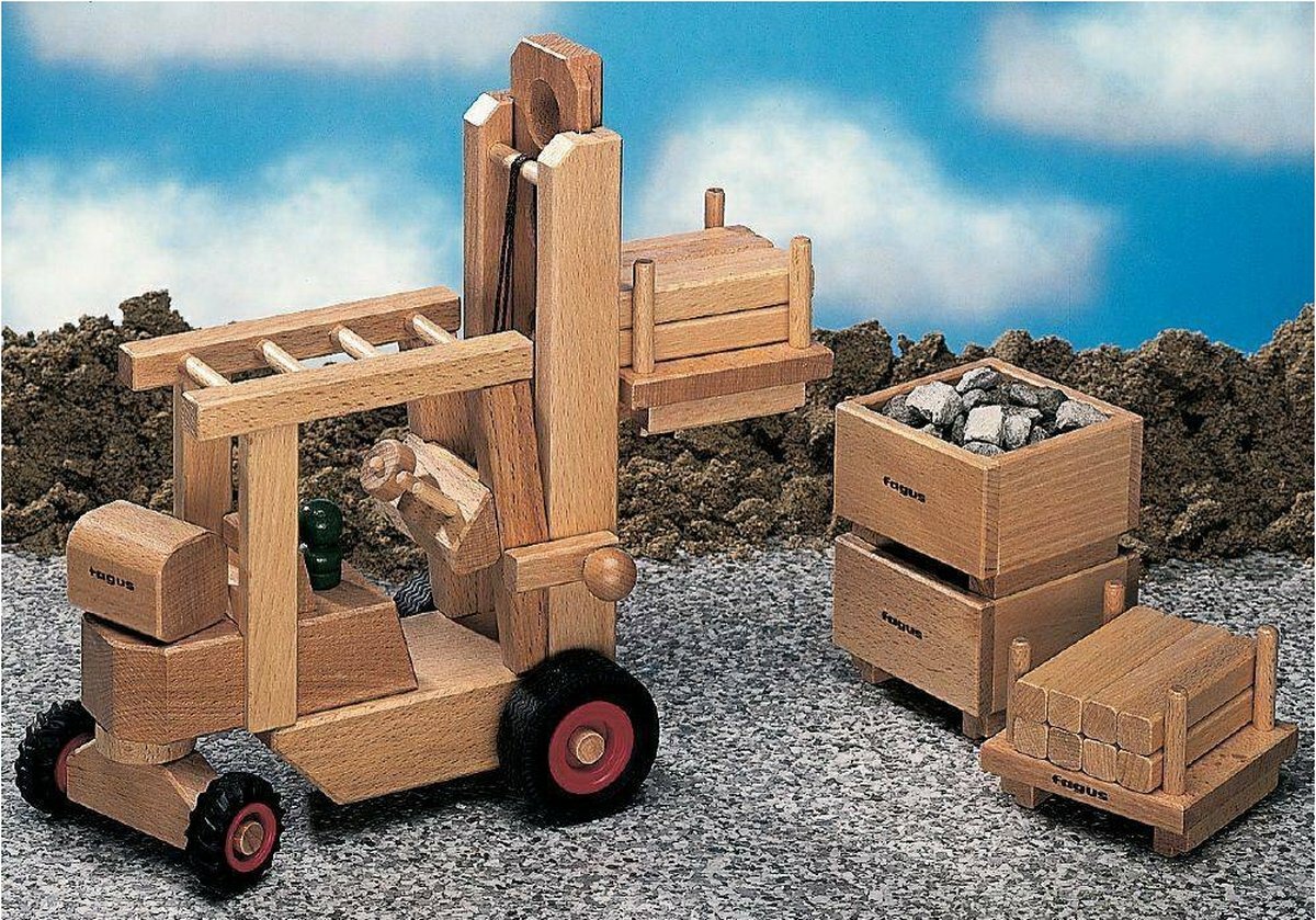 Fagus - Houten Vrachtauto &quot;De heftruck&quot; 3+ | Speel je Wijs
