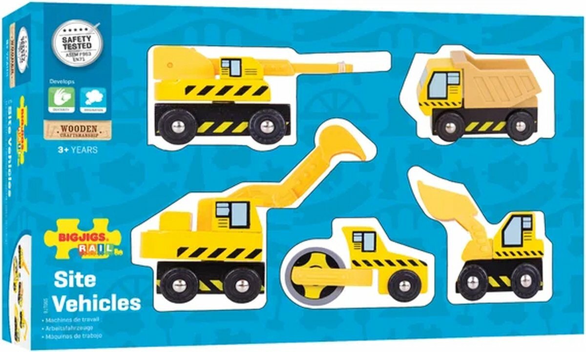 Bigjigs Rail - Voertuigen op de bouwplaats | Speel je Wijs