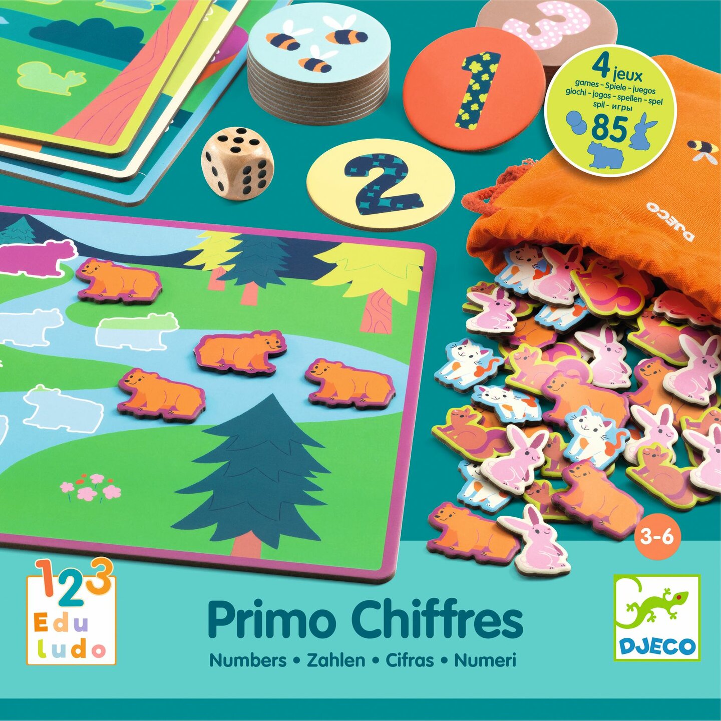 Djeco Eduludo Puzzelspel Cijfers Leren | Speel je Wijs