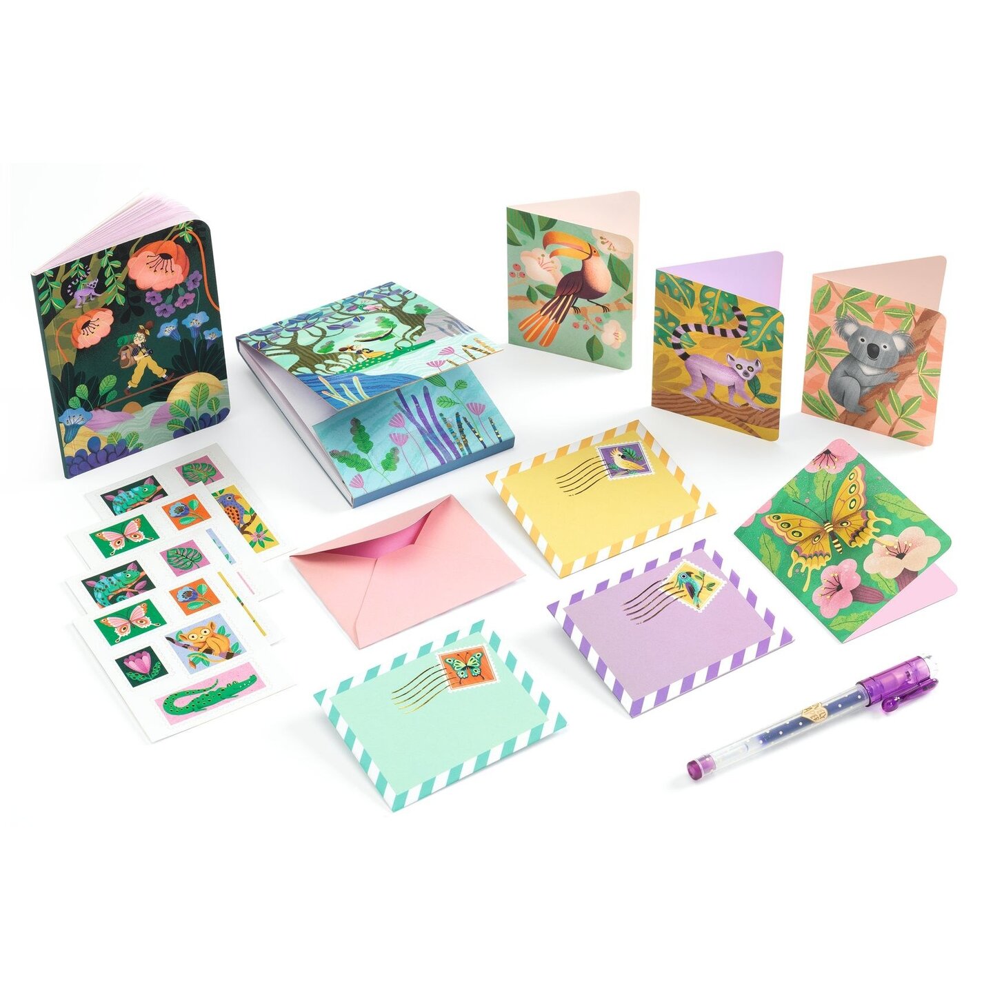 Djeco Stationary Schrijfkoffer marie - Tropical garden | Speel je Wijs