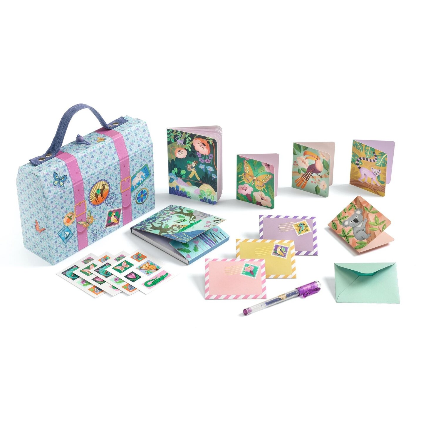 Djeco Stationary Schrijfkoffer marie - Tropical garden | Speel je Wijs