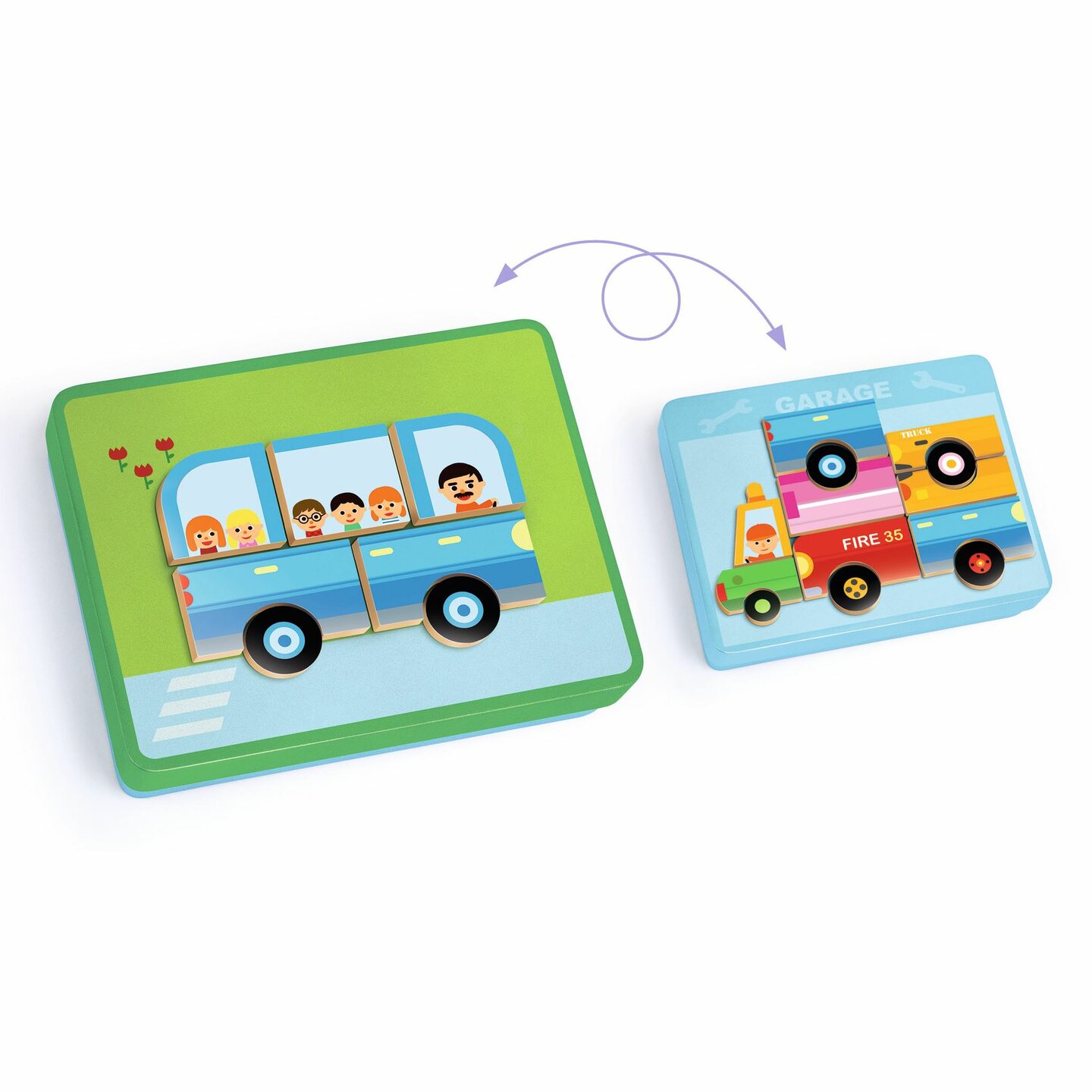 Djeco Magneetspel Inzebox - Voertuigen | Speel je Wijs