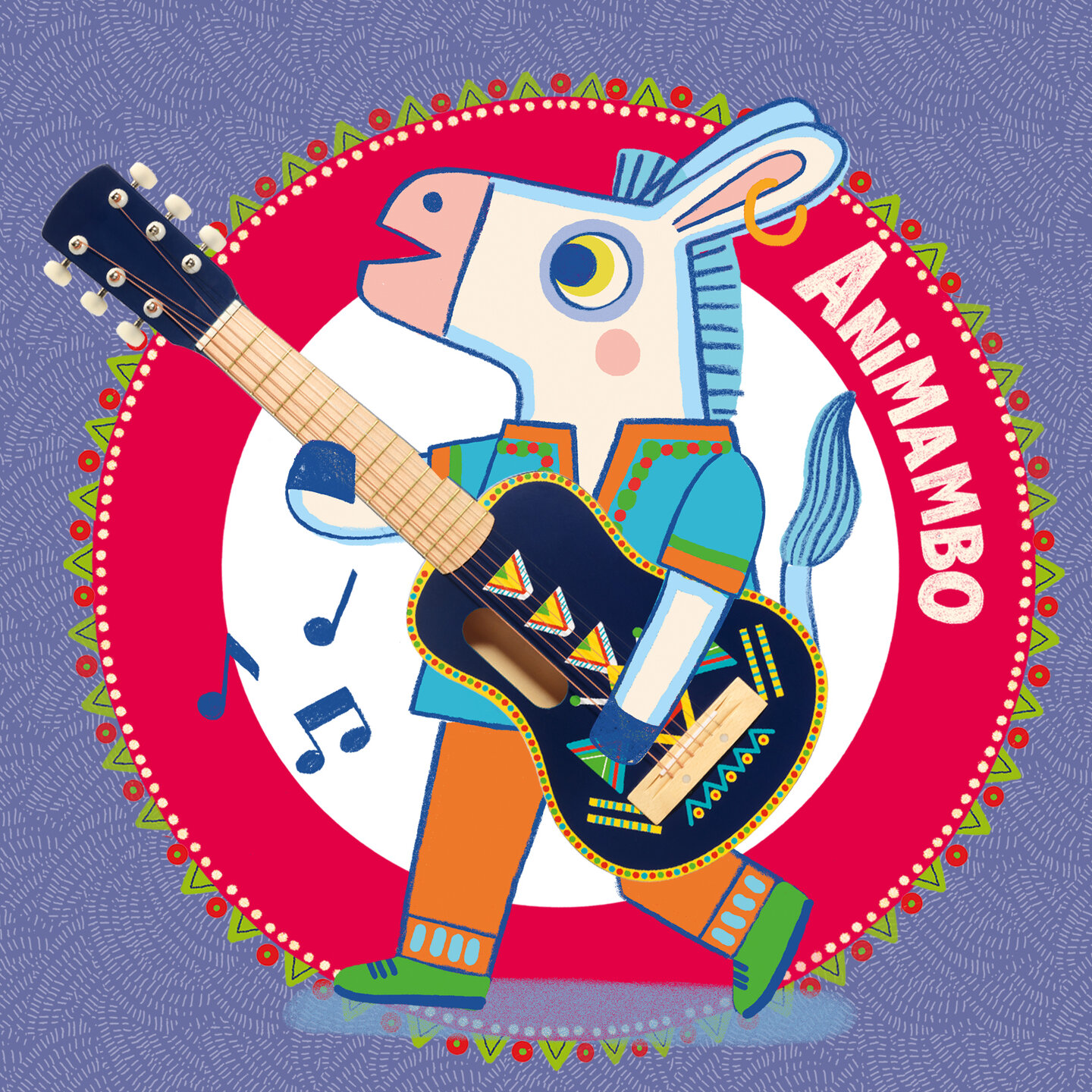 Djeco Gitaar Animambo Groot 6 snaren | Speel je Wijs