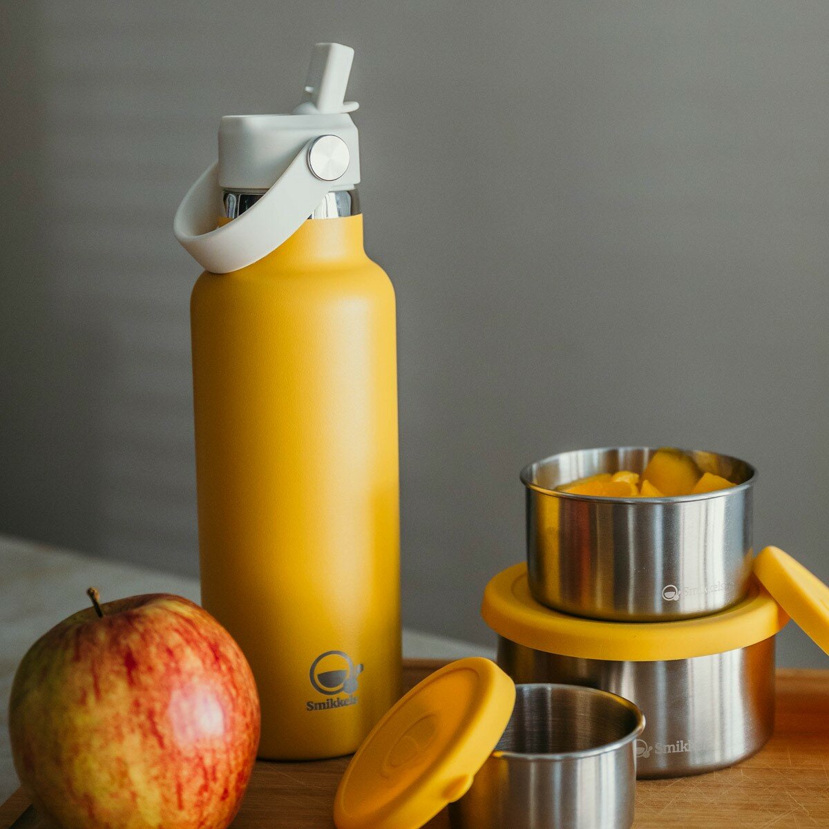 Smikkels RVS Thermos Drinkfles 500ml - Geel | Speel je Wijs