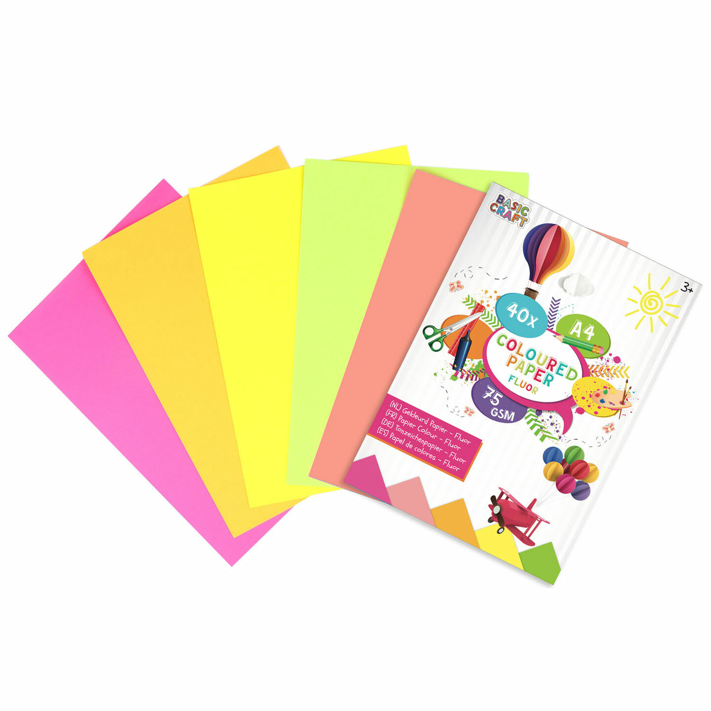 Basic Craft Papier - Fluor A4 | Speel je Wijs