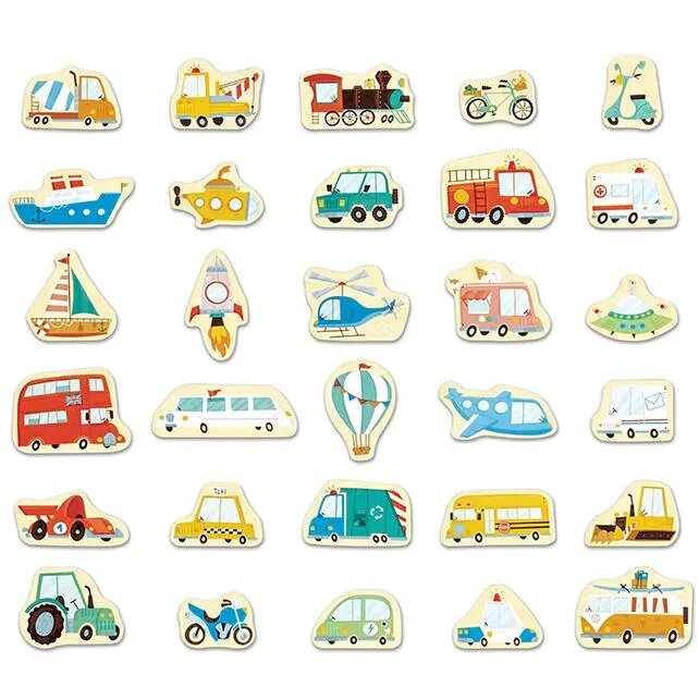 Hape Houten Magnetische voertuigen (30st.) | Speel je Wijs