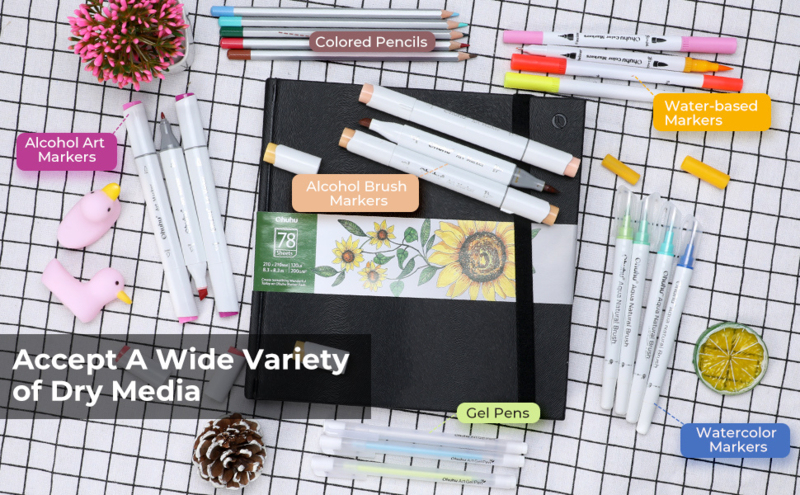 Ohuhu Alcohol marker Schetsboek 21 x 21 cm &ndash; 200 grams &ndash; 78 vellen| Speel je Wijs