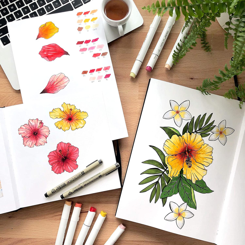 Ohuhu Alcohol marker Schetsboek A4 &ndash; 200 grams &ndash; 78 vellen | Speel je Wijs