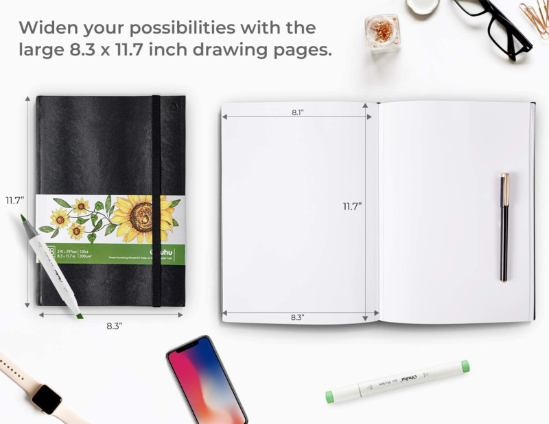 Ohuhu Alcohol marker Schetsboek A4 &ndash; 200 grams &ndash; 78 vellen | Speel je Wijs