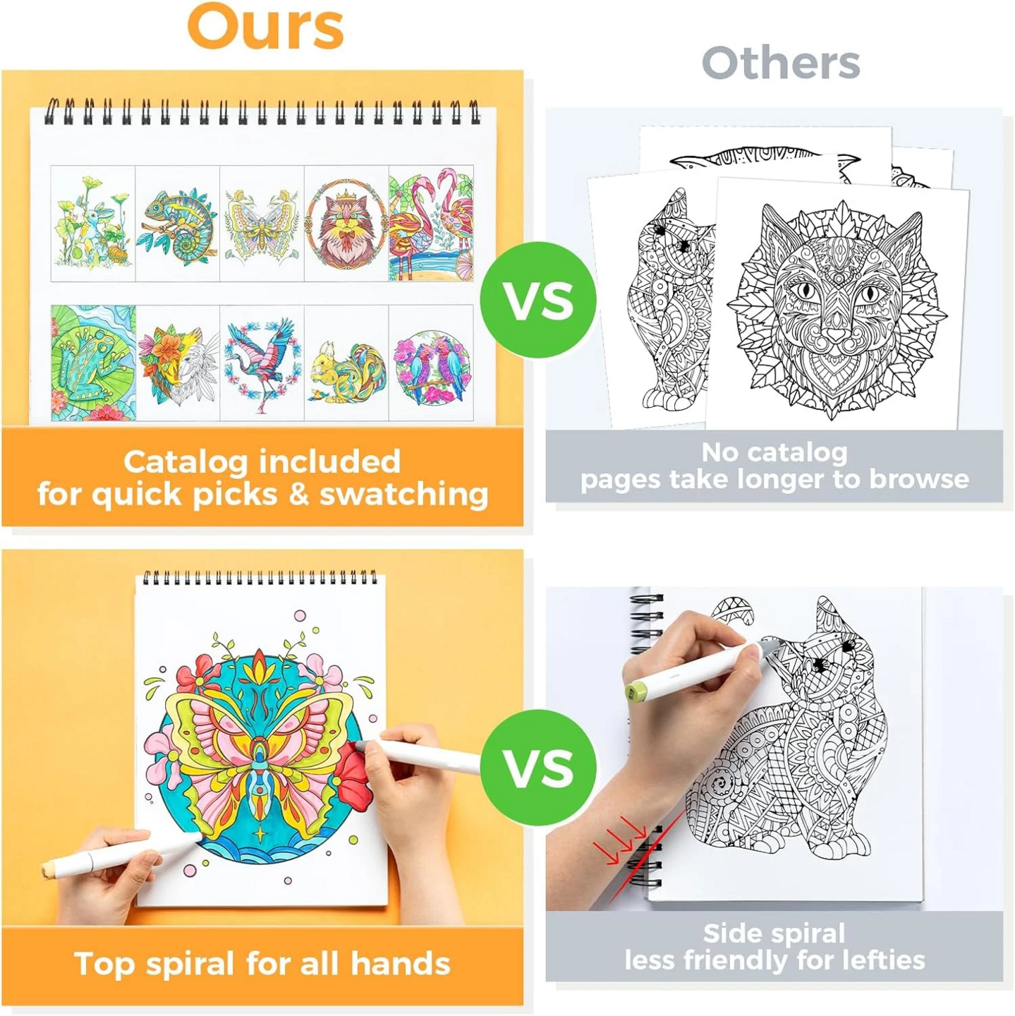 Ohuhu Kleurboek voor Alcoholmarkers - Mandala &amp; Animals | Speel je Wijs