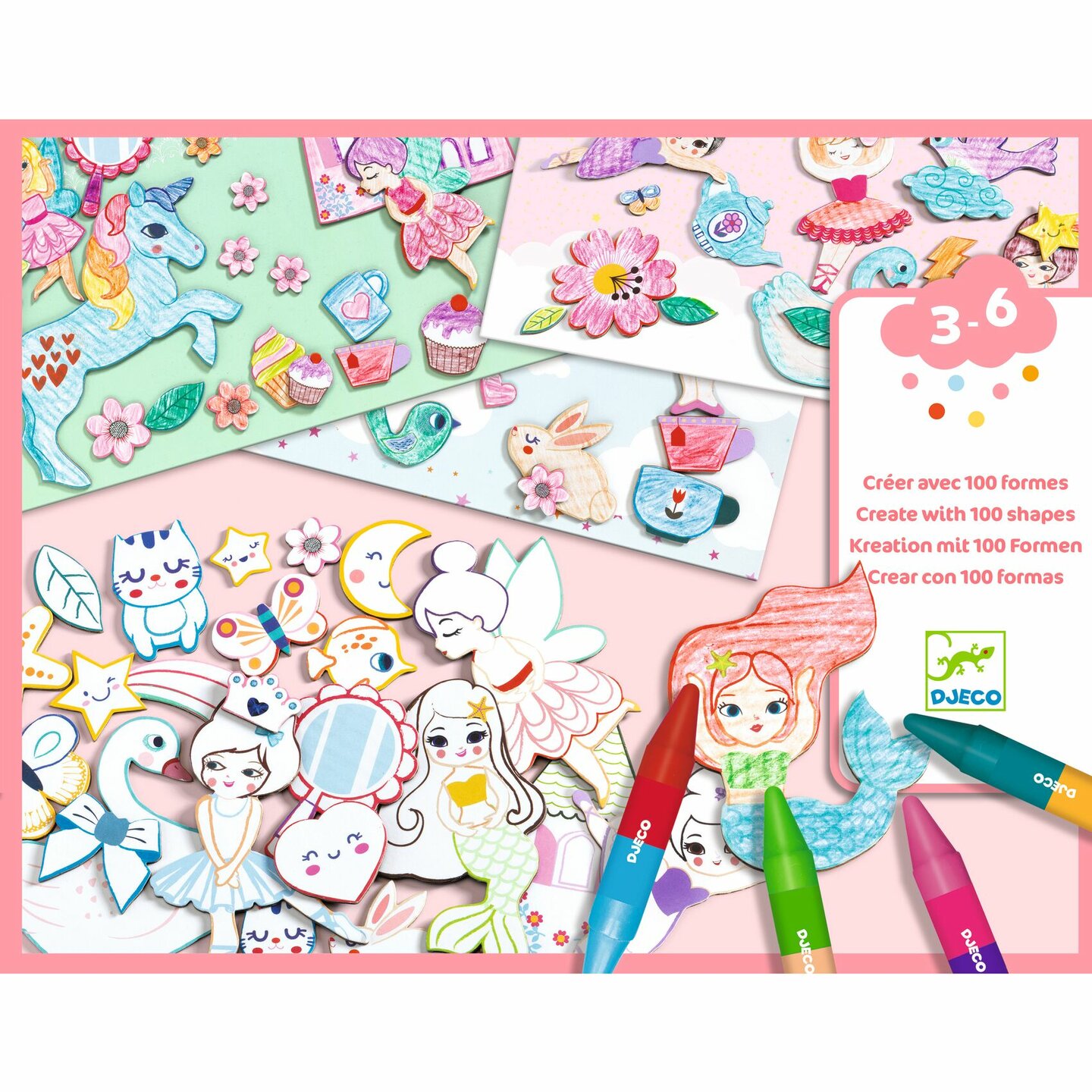 Djeco Cre&euml;ren met 100 Vormen - Girls 3-6 jaar | Speel je Wijs