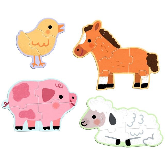 Djeco Puzzel Boerderijdieren 3-4-5-6 stukken | Speel je Wijs