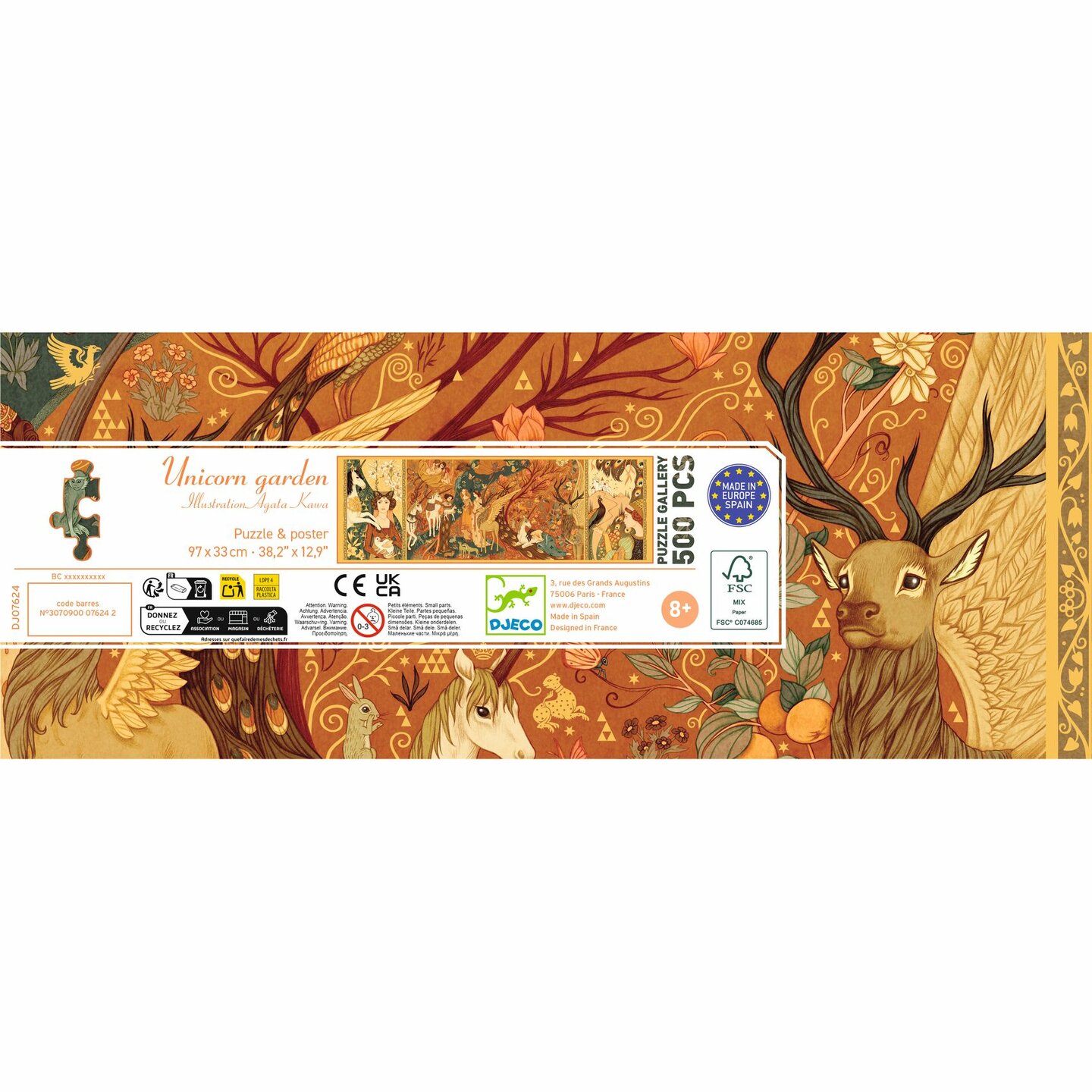 Djeco Puzzel Gallery - Eenhoorntuin 500 stukjes | Speel je Wijs