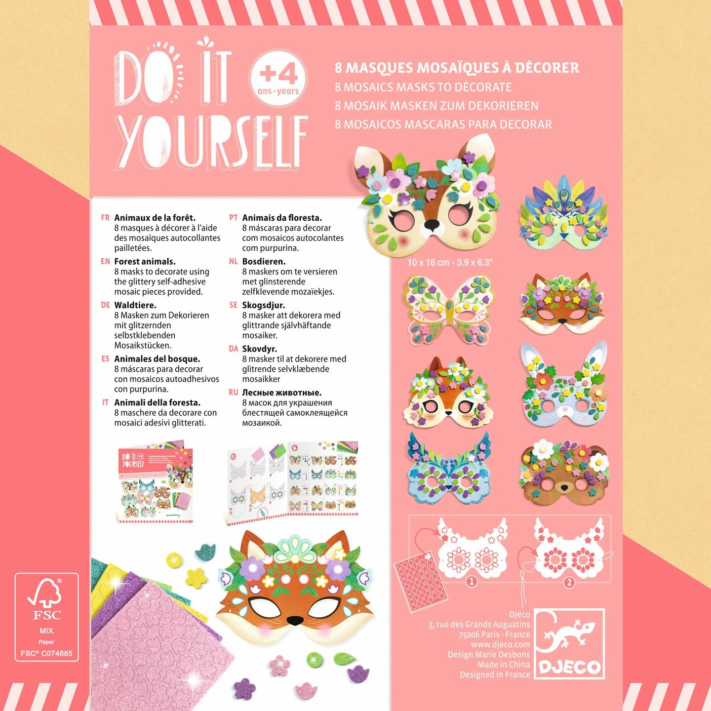 Djeco DIY - Knutselset Maskers versieren Bosdieren | Speel je Wijs