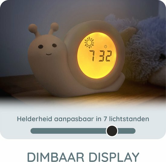 Alecto Slaaptrainer / Wekker -Slak Simon Taupe | Speel je Wijs