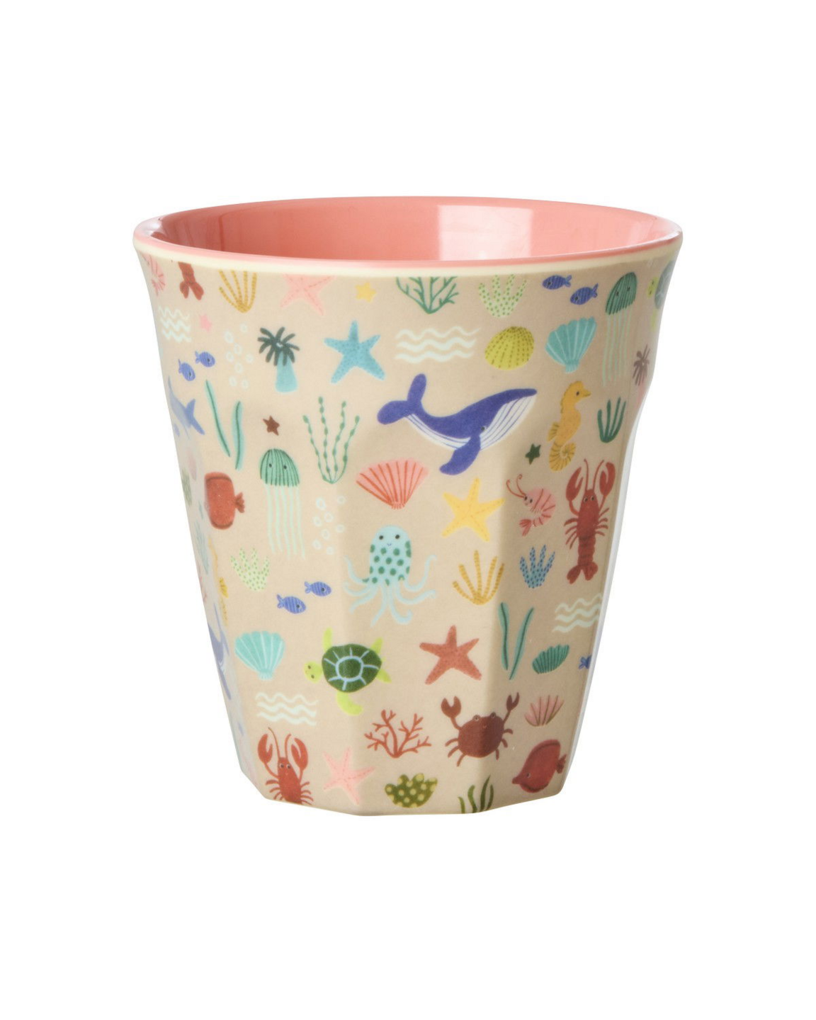 RICE Melamine Beker met Koraal- en Oceaanprint - Medium - 250 ml | Speel je Wijs