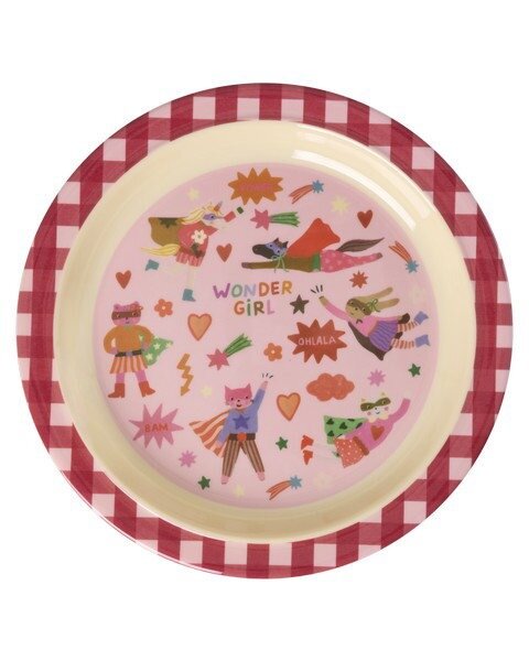 RICE Melamine Kinderlunchbord Kinderlunchbord met Heldenprint| Speel je Wijs