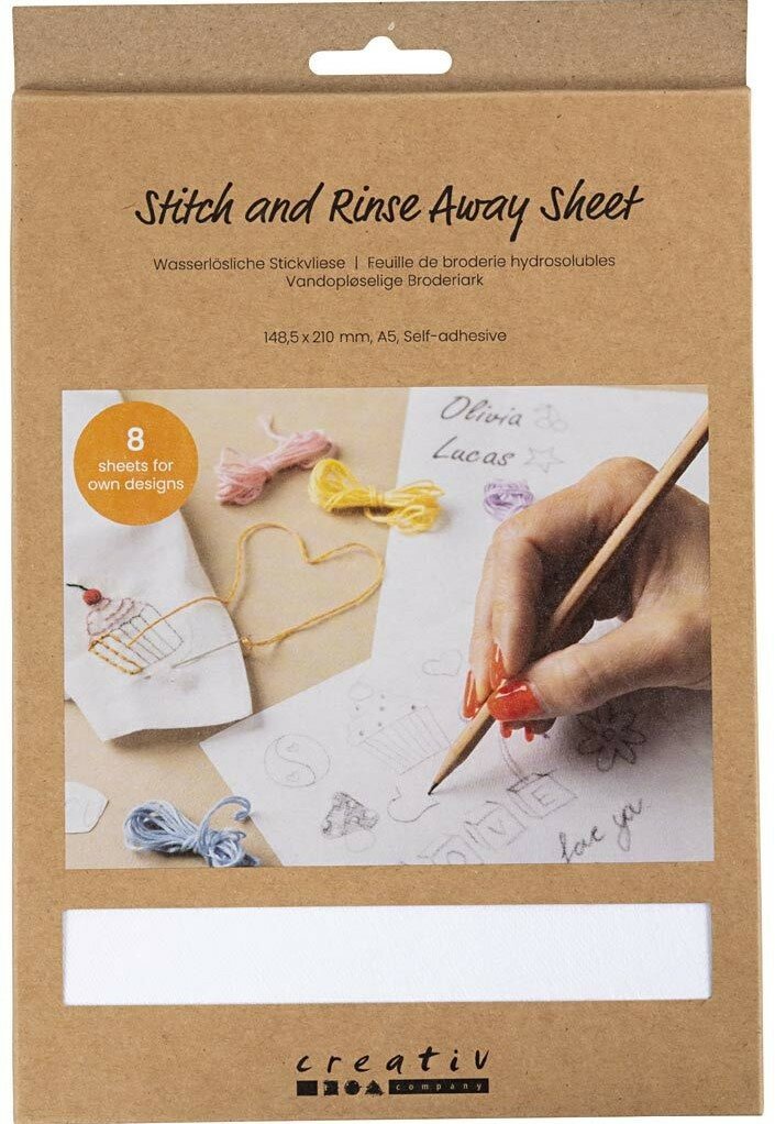 CC Hobby Wateroplosbare Borduurvellen - Blanco A5 - 8 Vel | Speel je Wijs