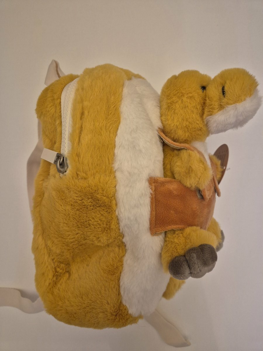 Cute by Felix&nbsp;Knuffel Rugzak met Knuffeltje&nbsp;- Dino Geel| Speel je Wijs