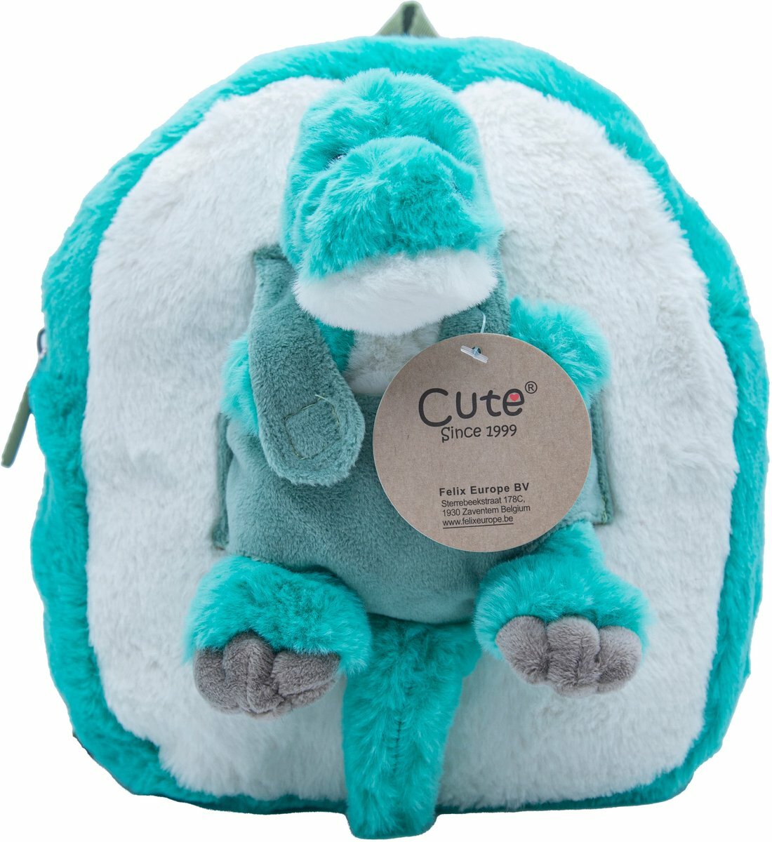 Cute by Felix&nbsp;Knuffel Rugzak met Knuffeltje&nbsp;- Turquoise | Speel je Wijs