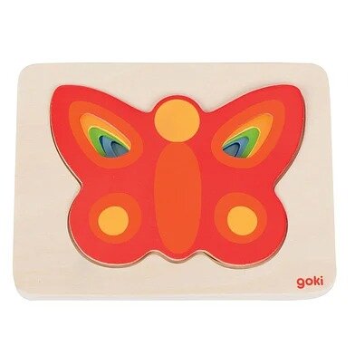 Goki Houten Lagenpuzzel - Vlinder 2+  | Speel je Wijs