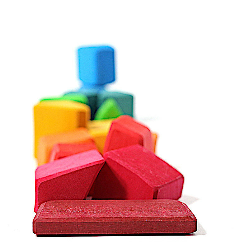 Grimm's houten Waldorf Blokken - Gekleurd | Speel je Wijs