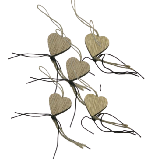 Gelukshanger - 5 Houten Hartjes | Speel je wijs