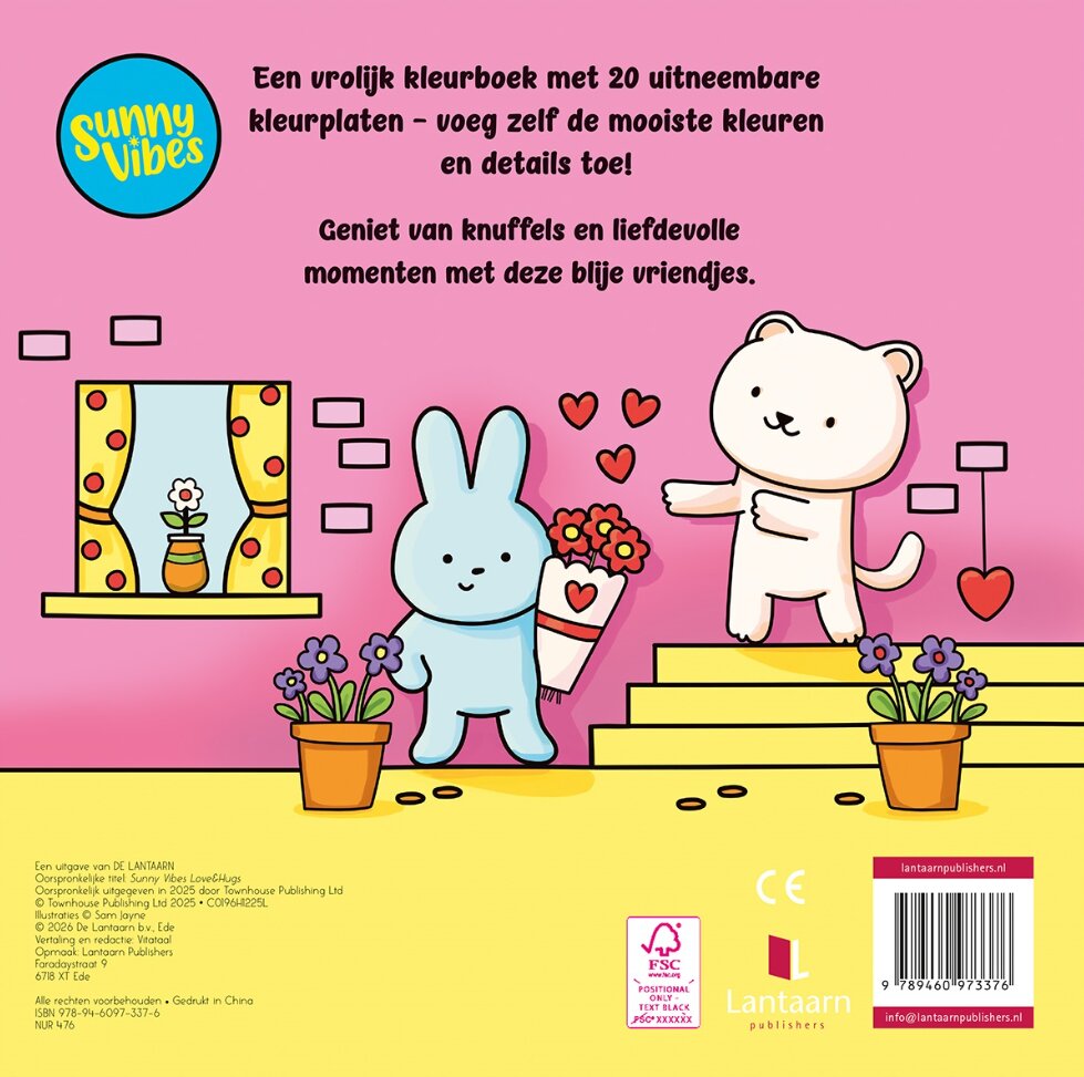 Lantaarn Kleurboek Sunny Vibes - Love &amp; Hugs | Speel je Wijs