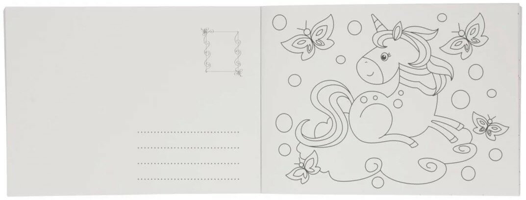 Wins Postkaarten om te Kleuren - Unicorn | Speel je Wijs