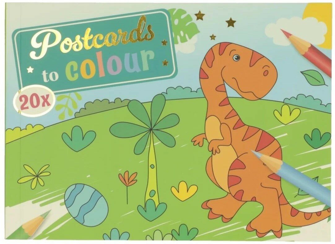 Wins Postkaarten om te Kleuren - Dinosaurus | Speel je Wijs