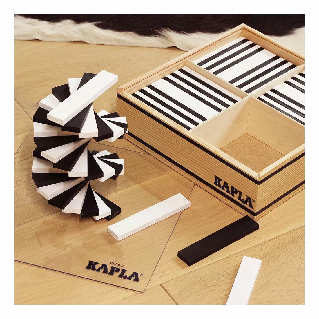 Kapla - 100 plankjes Zwart/Wit | Speel je Wijs