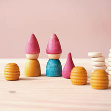 Grapat houten Kabouterset - Nins &amp; Tomten | Speel je Wijs