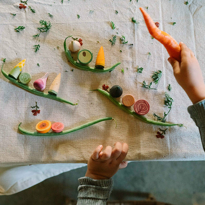 Grapat houten Speelset - Veggies | Speel je Wijs