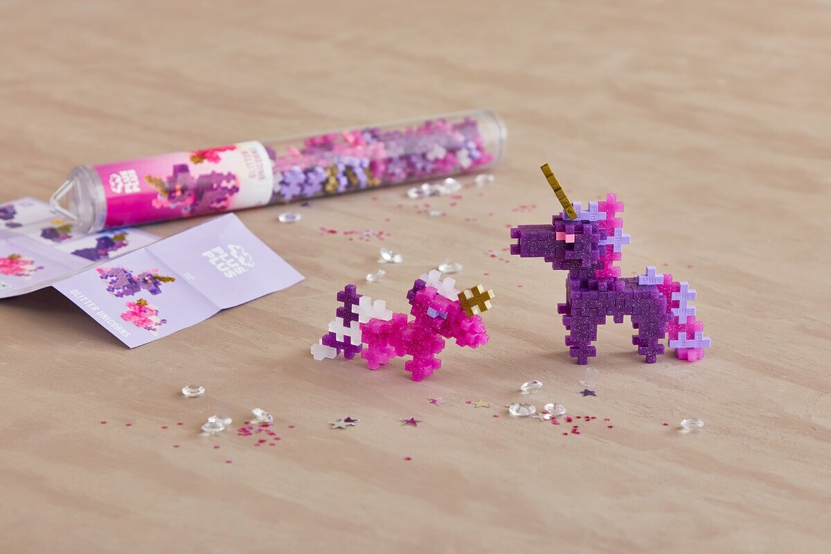 Plus Plus - Glitter Unicorn 100 stuks - Tube | Speel je Wijs