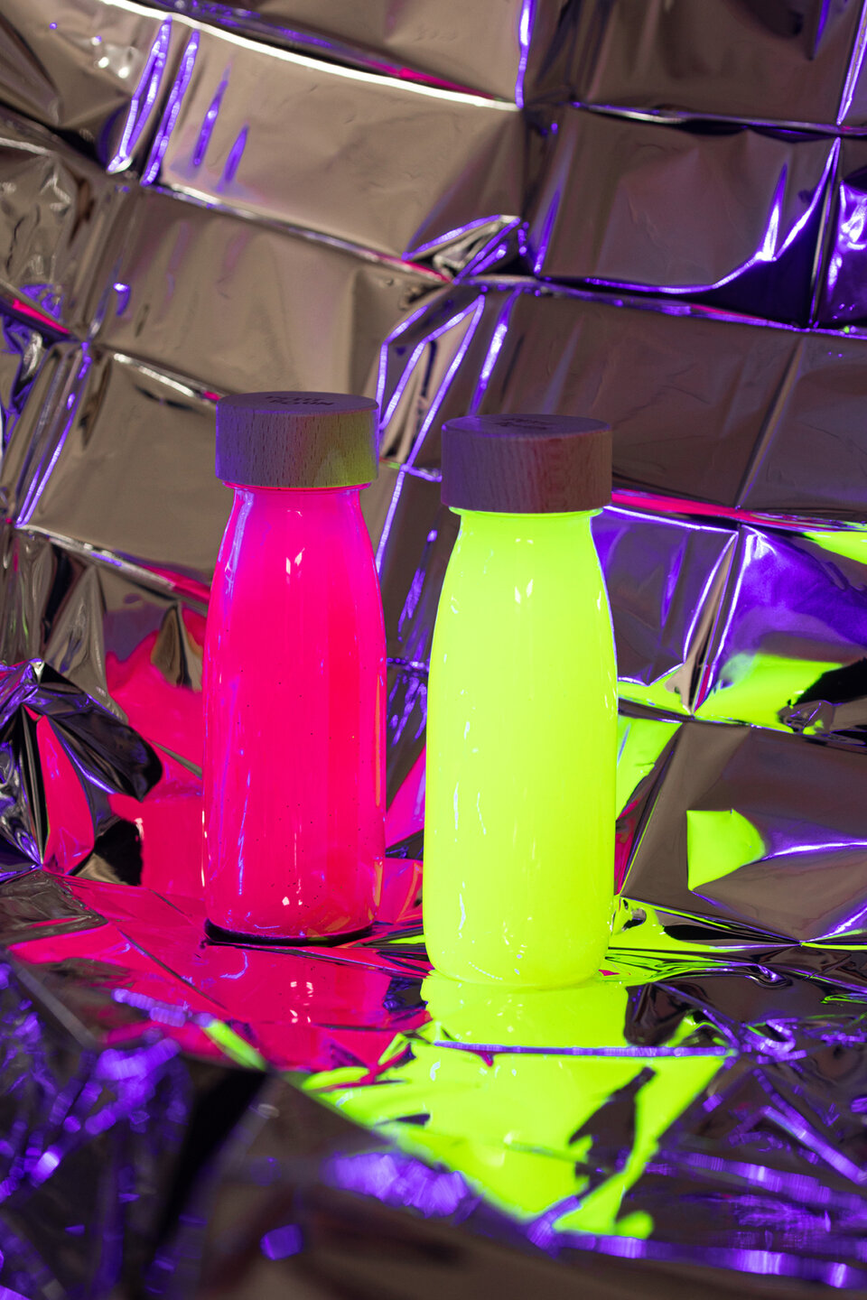 Petit Boum Sensorische fles - Float Bottle Pink Fluor | Speel je Wijs