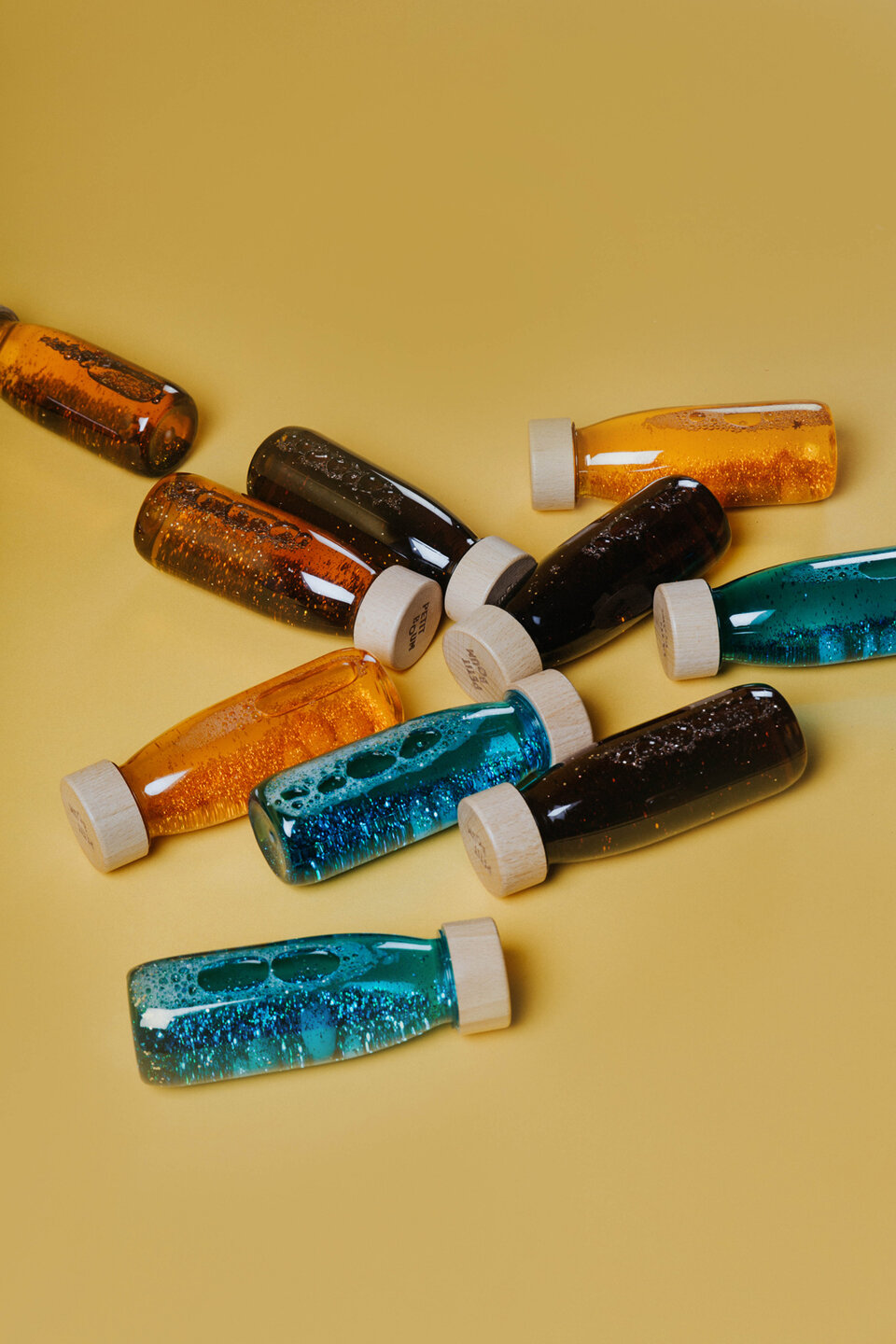 Petit Boum Sensorische fles - Float Bottle Turquoise | Speel je Wijs