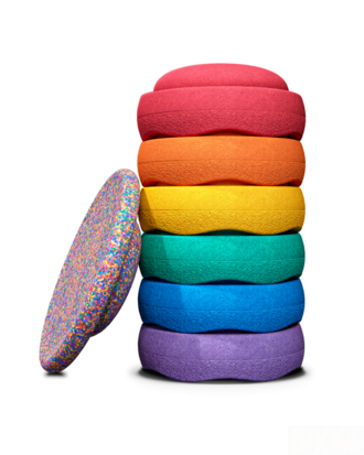 Stapelstein-Rainbow | Set Classic + Board confetti