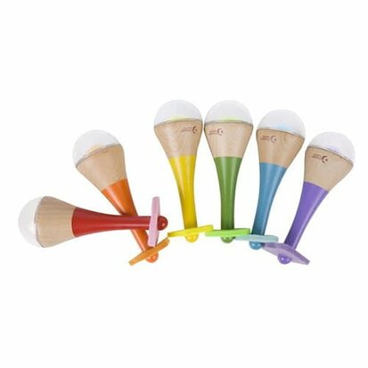 Classic World Houten Regenboog Maracas / sambabal