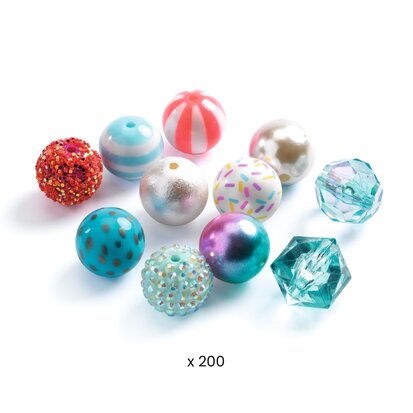 Djeco-Abundance Beads – Bubbelkralen, Zilver