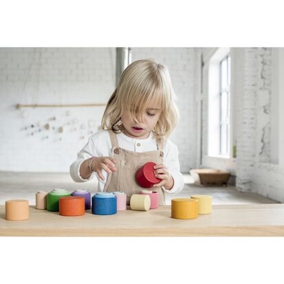Grapat Houten Stapelbakjes Gekleurd