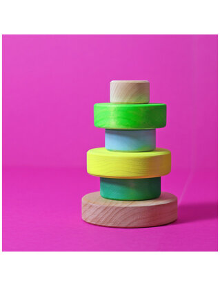 Grimm's Houten Conische Stapeltoren Neon Green Klein