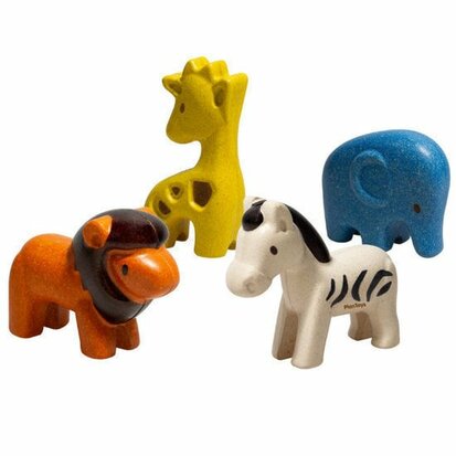 Plan Toys-Wild life set hout