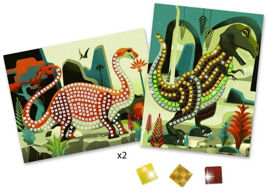 Djeco | Mosaiek op nummer - Dinosaurussen 4+
