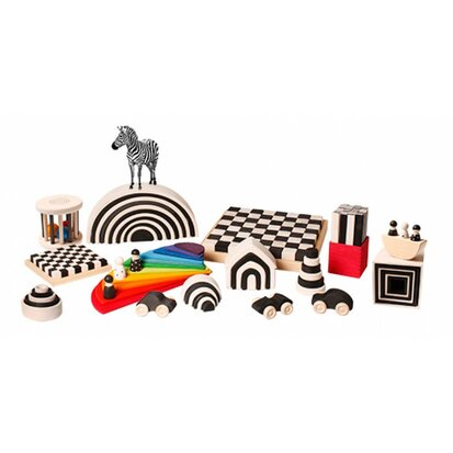 Grimm's houten Regenboog Zwart-Wit AANBIEDING