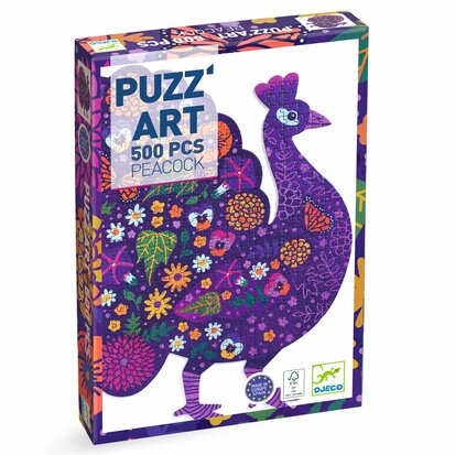 Djeco Puzz'Art | Pauw 500 stukjes 8+