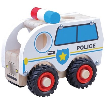 Houten Politie met rubberen wielen