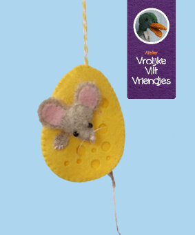 Atelier Vrolijke Viltvriendjes - Kaaseieren met muis