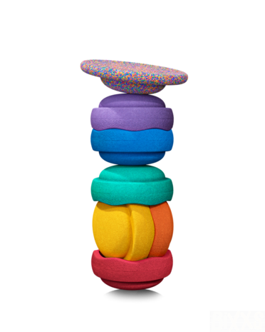 Stapelstein-Rainbow | Set Classic + Board confetti